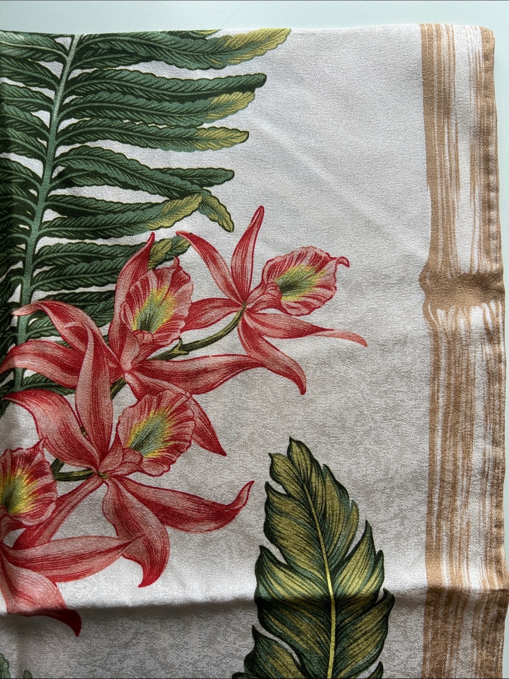 NEW Jim Thompson Thai Silk Botanical Print Scarf - Picture 7 of 8